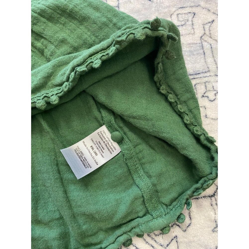 Green Flutter Sleeve Midi Dress XXL (20) Time And Tru 100% Cotton Cottagecore - Picture 4 of 6